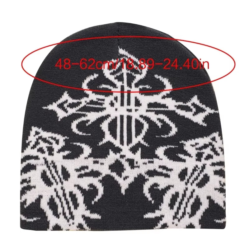 Slouchy Cotton Winter Warm Skull Cap Knitted Beanie Y2K Accessories Unisex Skull Cap Ski Cycling Outdoor